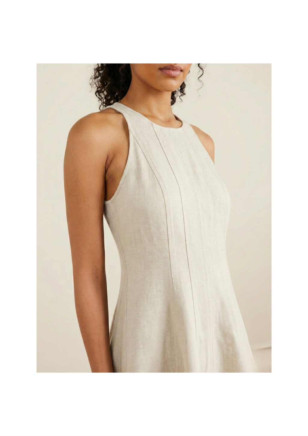 Linen-blend Twill Dress