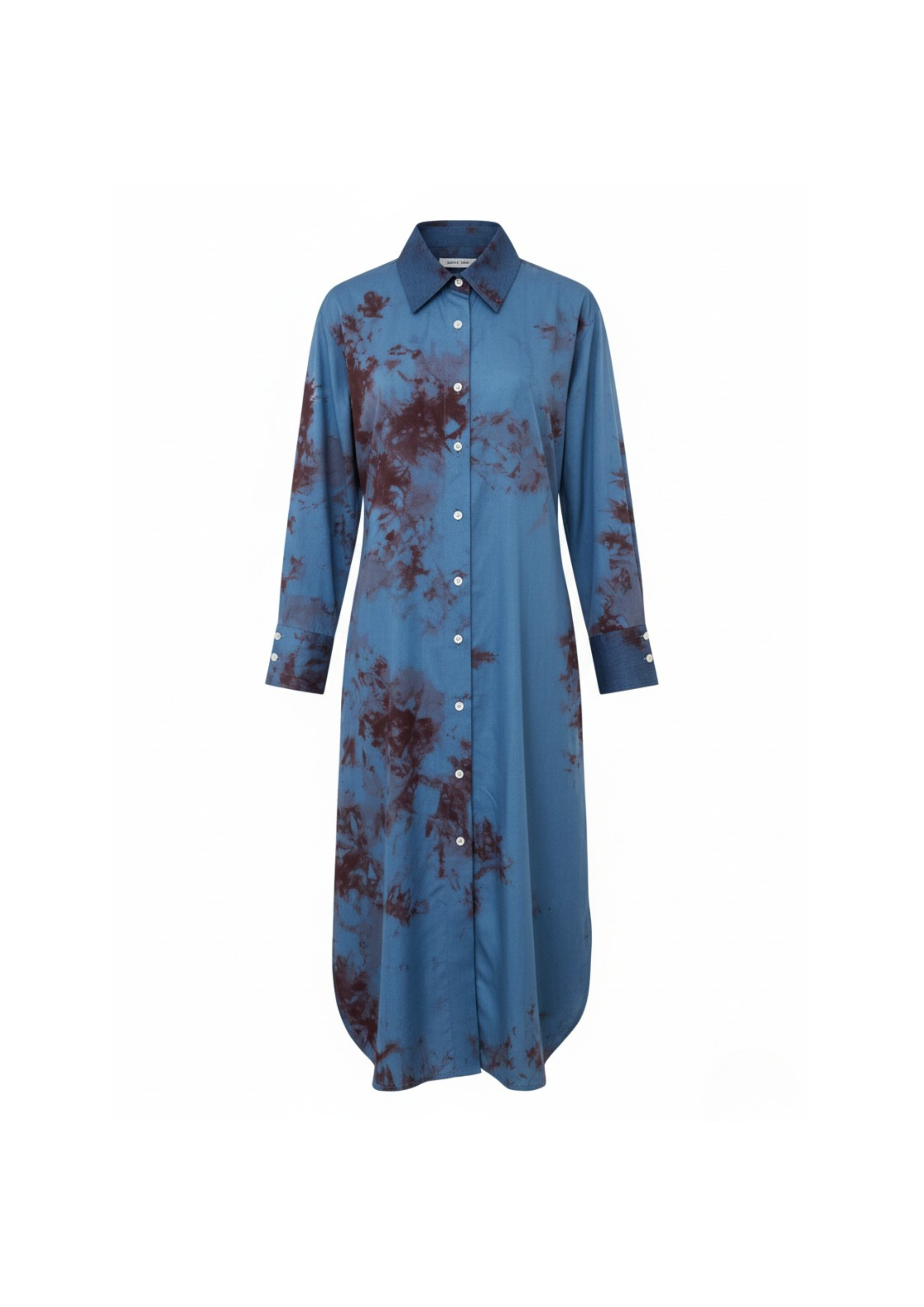 Indigo Maroon Abstract Shirt Dress