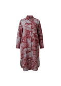 Rust Grey and Maroon Dye Shirt Dress