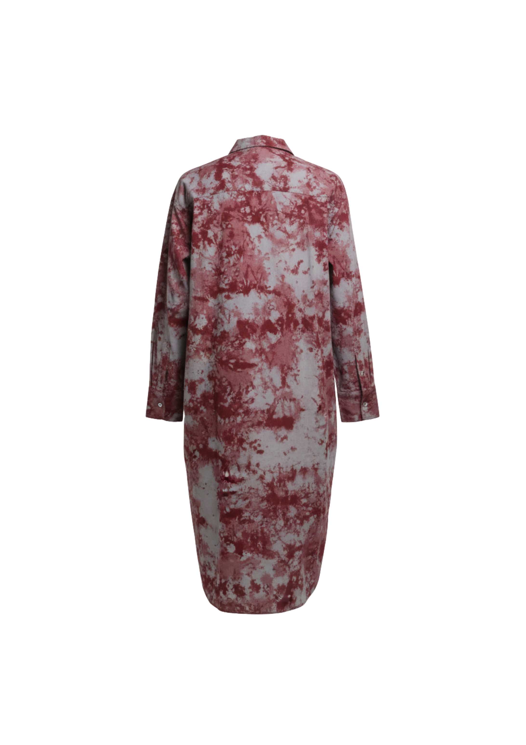 Rust Grey and Maroon Dye Shirt Dress