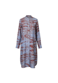 Dust Blue and Oxide Red Shirt Dress