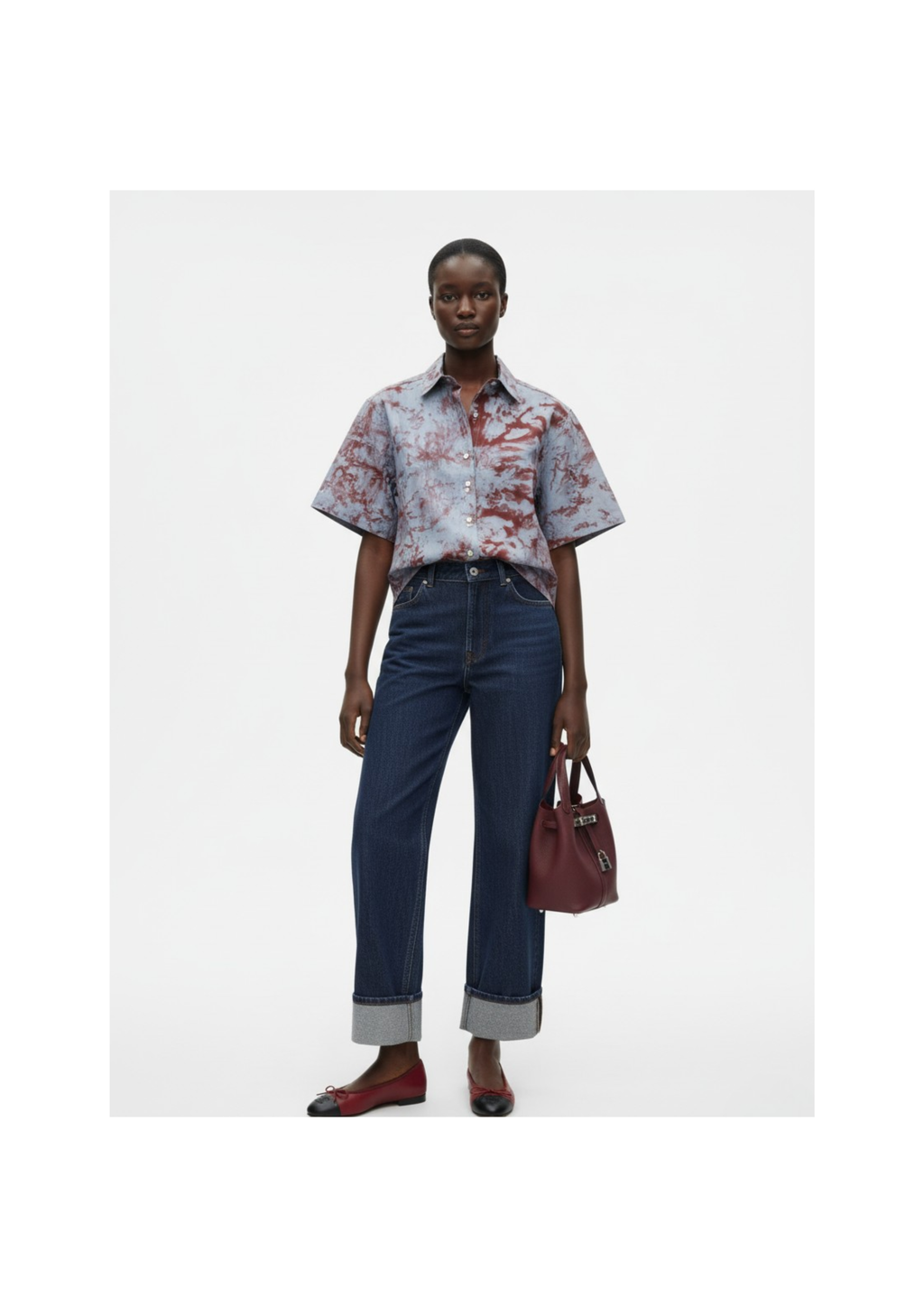 Rust Grey and Maroon Dye Shirt