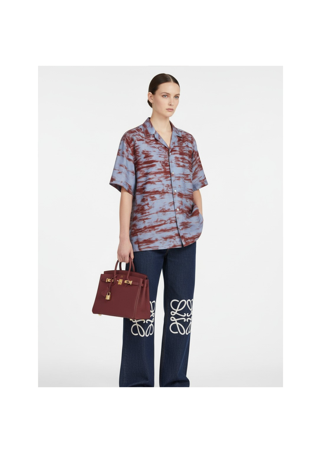 Dust Blue and Oxide Red Shirt