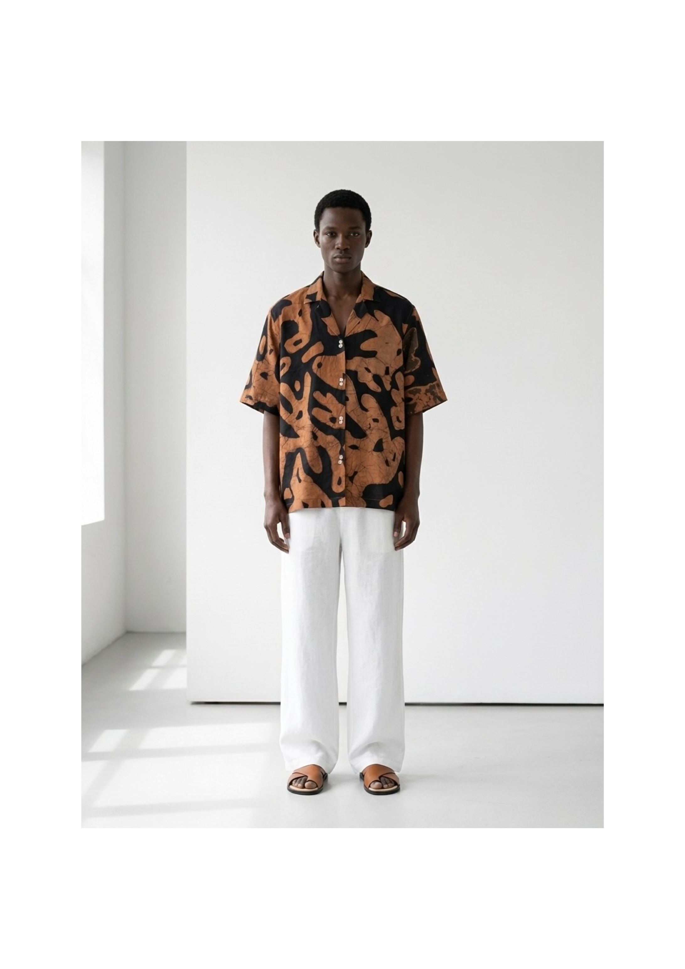 Umber Print Linen Shirt