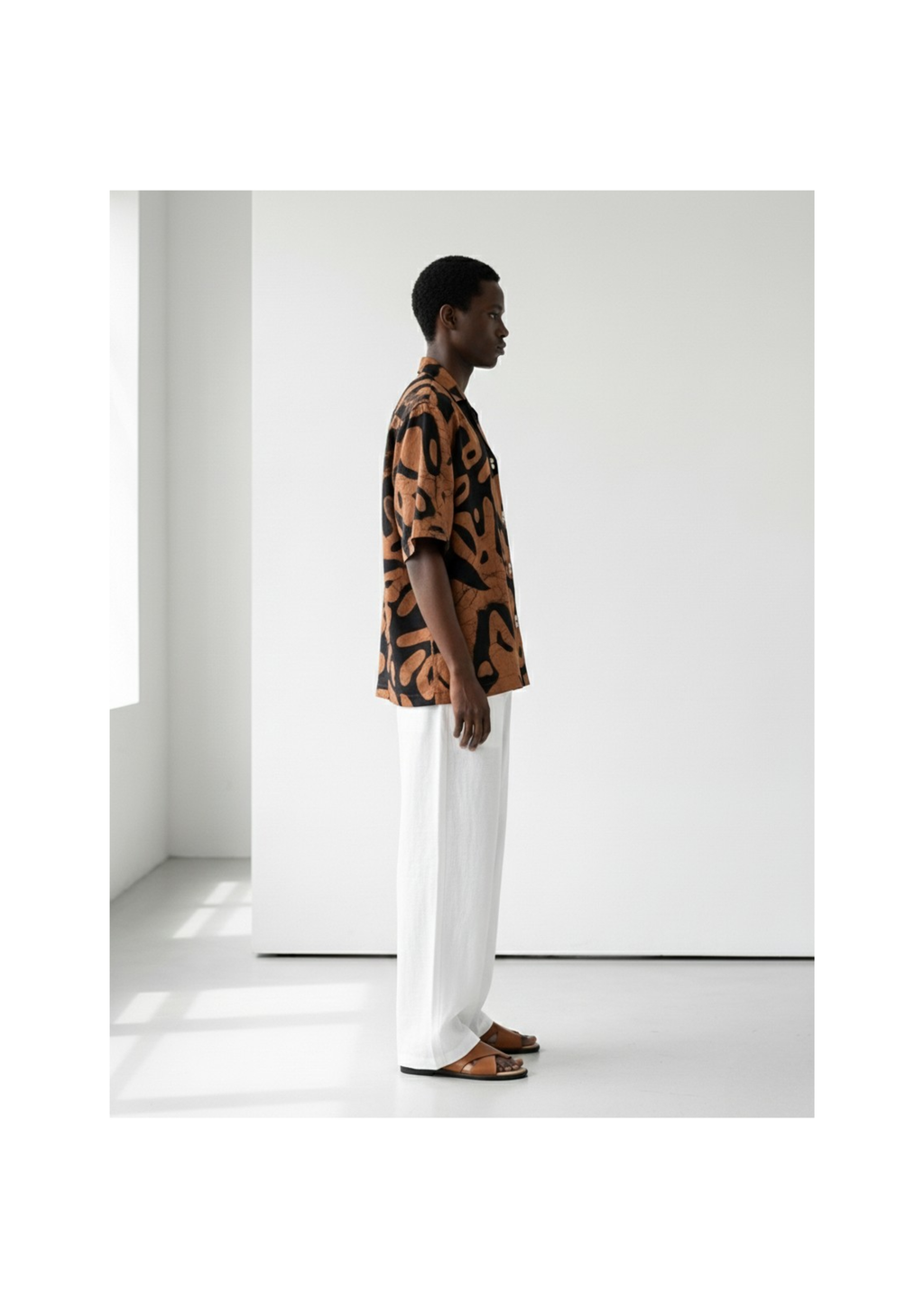 Umber Print Linen Shirt