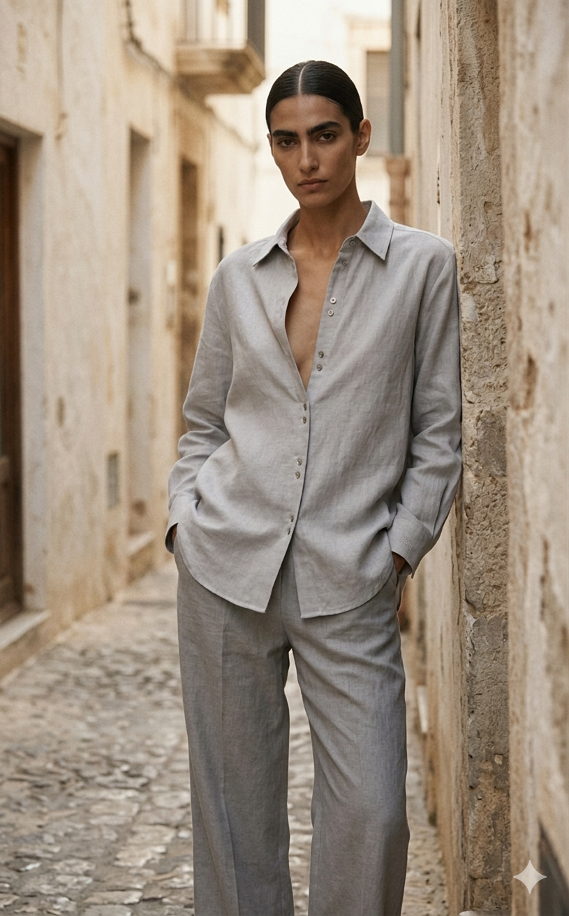 Grey Linen Ease Set