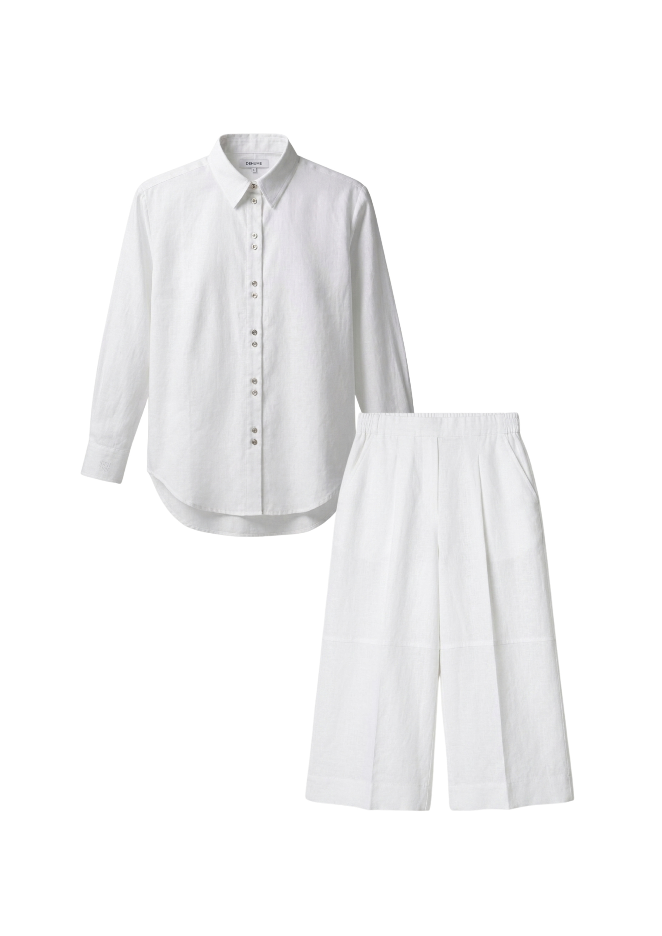 White Linen Culottes Set