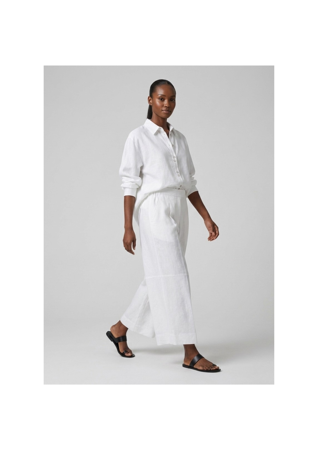 White Linen Culottes Set